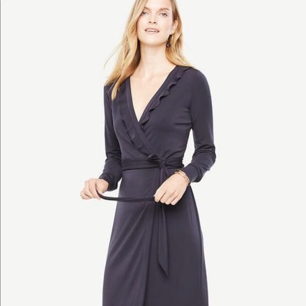Ann Taylor Ruffle Wrap Dress Size 0P